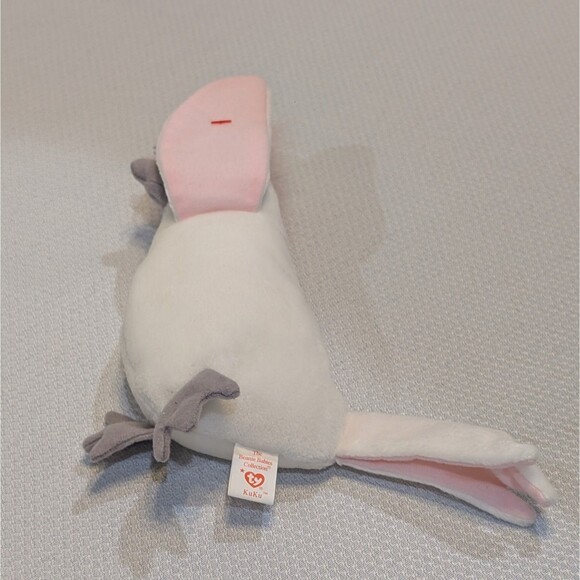 Lot of 2 TY Beanie Baby Birds Quackers Yellow Duck and Kuku White Cockatoo - Picture 14 of 14